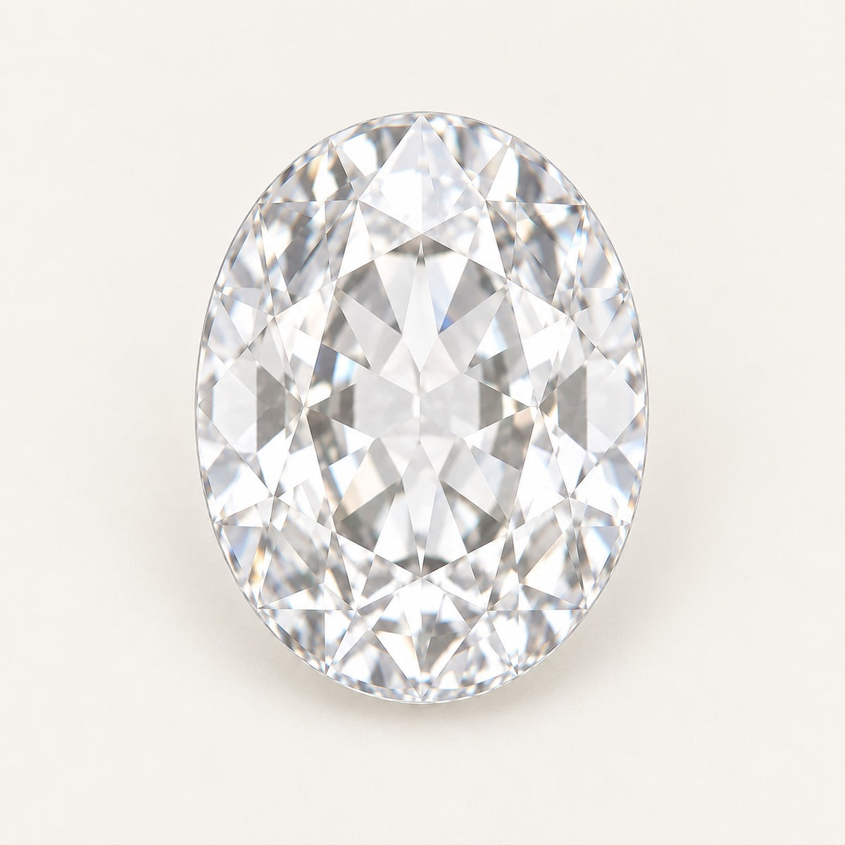 White lab-grown spinel, oval cut