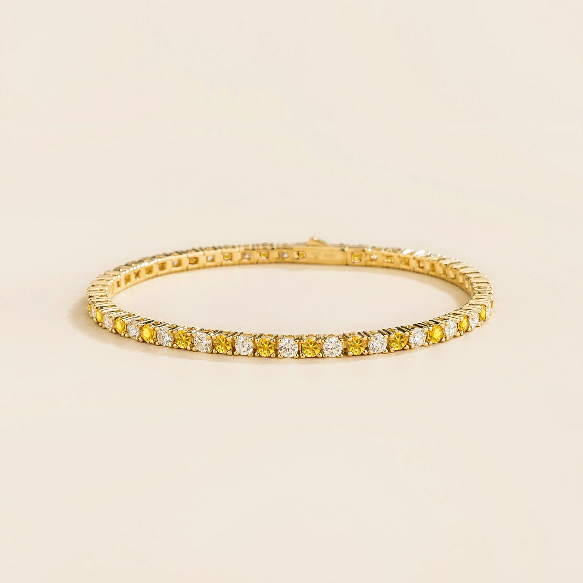 Stacy Yellow Sapphire & Diamond Tennis Bracelet in Gold