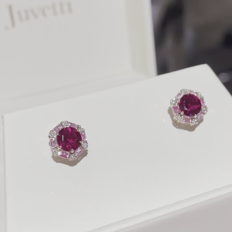 Video Review of Online Jewellery Gift: Melba Rose Gold Set With Ruby Pink Sapphire Earrings and Diamond From Bespoke Jewellery London