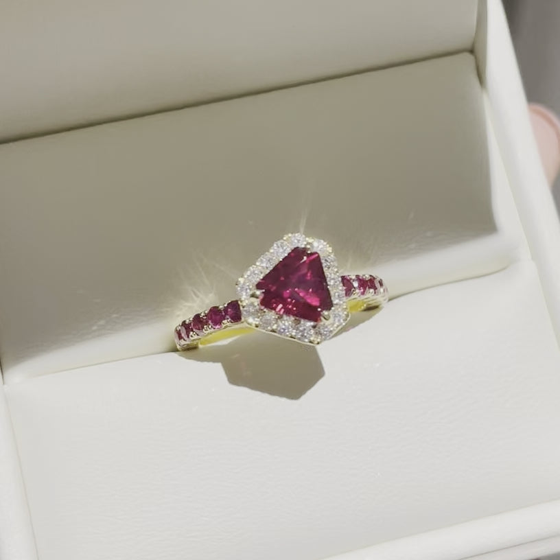 Diana ring in Ruby and Diamond set in Gold