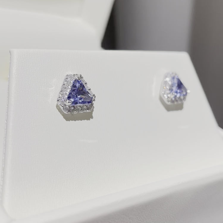 Review of Diana White Gold Earrings Pastel Blue Sapphire and Diamond Juvetti Jewelry London