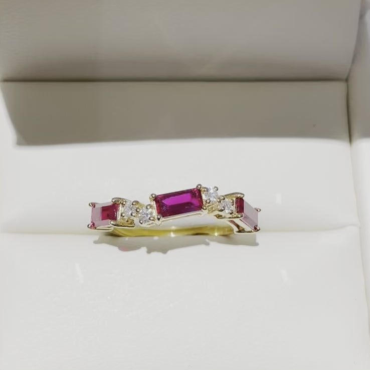 Forma Ring In Ruby And Diamond Set In Gold Juvetti UK Video