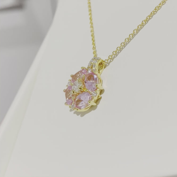Pristi Gold Necklace Diamond & Pink Sapphire