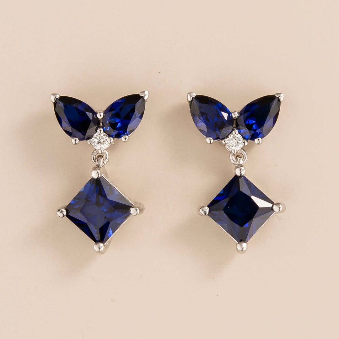 Amore white gold earrings Blue sapphire & Diamond