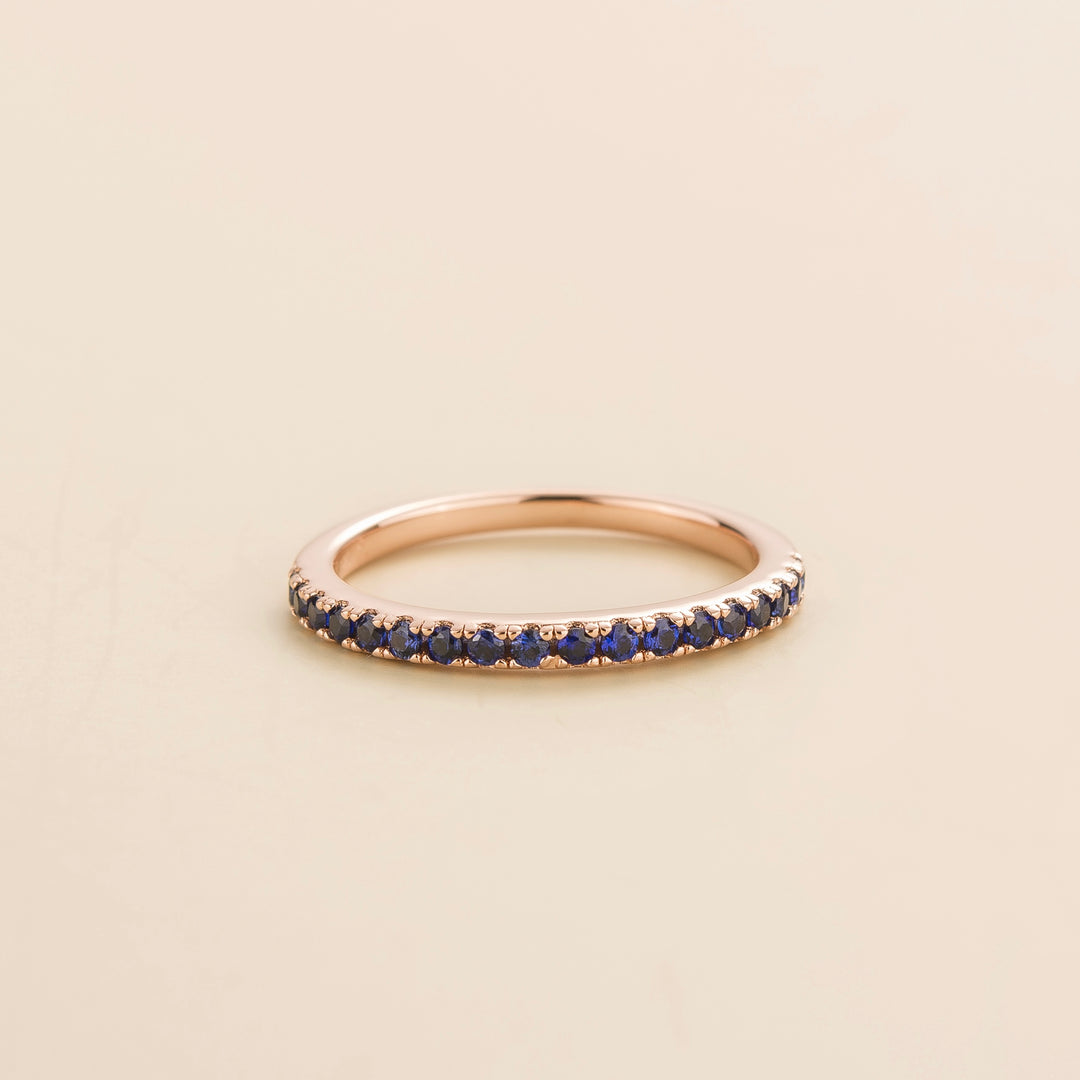 Salto rose gold ring set with Blue sapphire